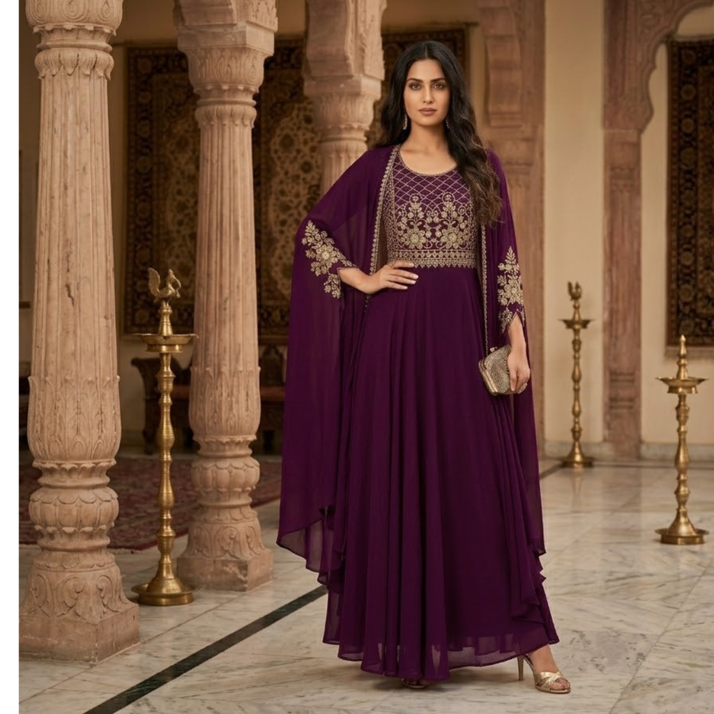 Stunning Georgette 3Pcs Gown  Collection For Women
