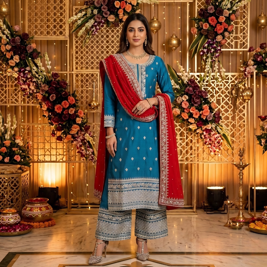 Traditional Glamour  Embroidery 3PCS Suit  Collection For Women