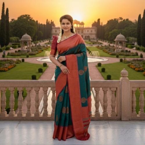 Pure Silk Unstitched Saree For Women