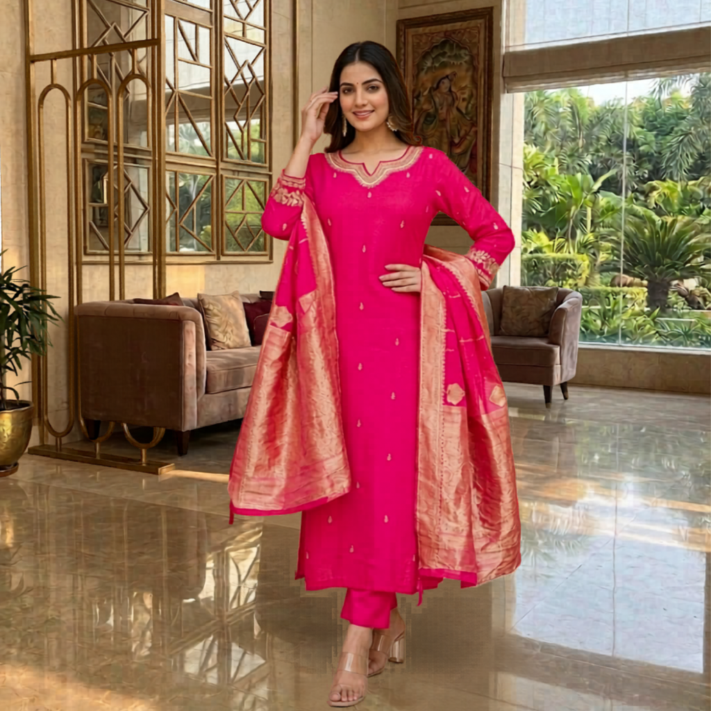 Glamorous Ready To Wear  3PCS Suit For Women  PPP