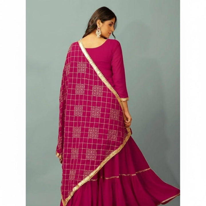 Elegant Readymade 3 Pcs  Sharara Soft Top Suit For Women 003