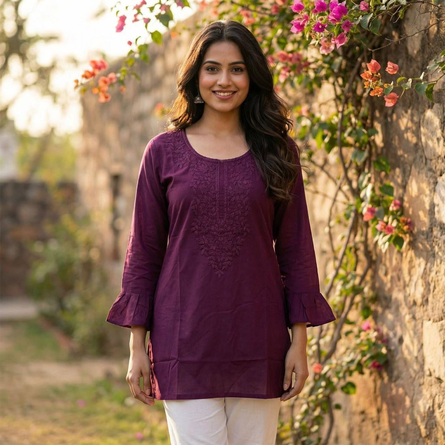 Rayon Embroidery Ready To Wear Tops  Collection For Women 001