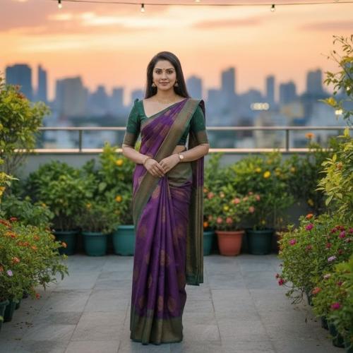 Pure Silk Unstitched Saree For Women
