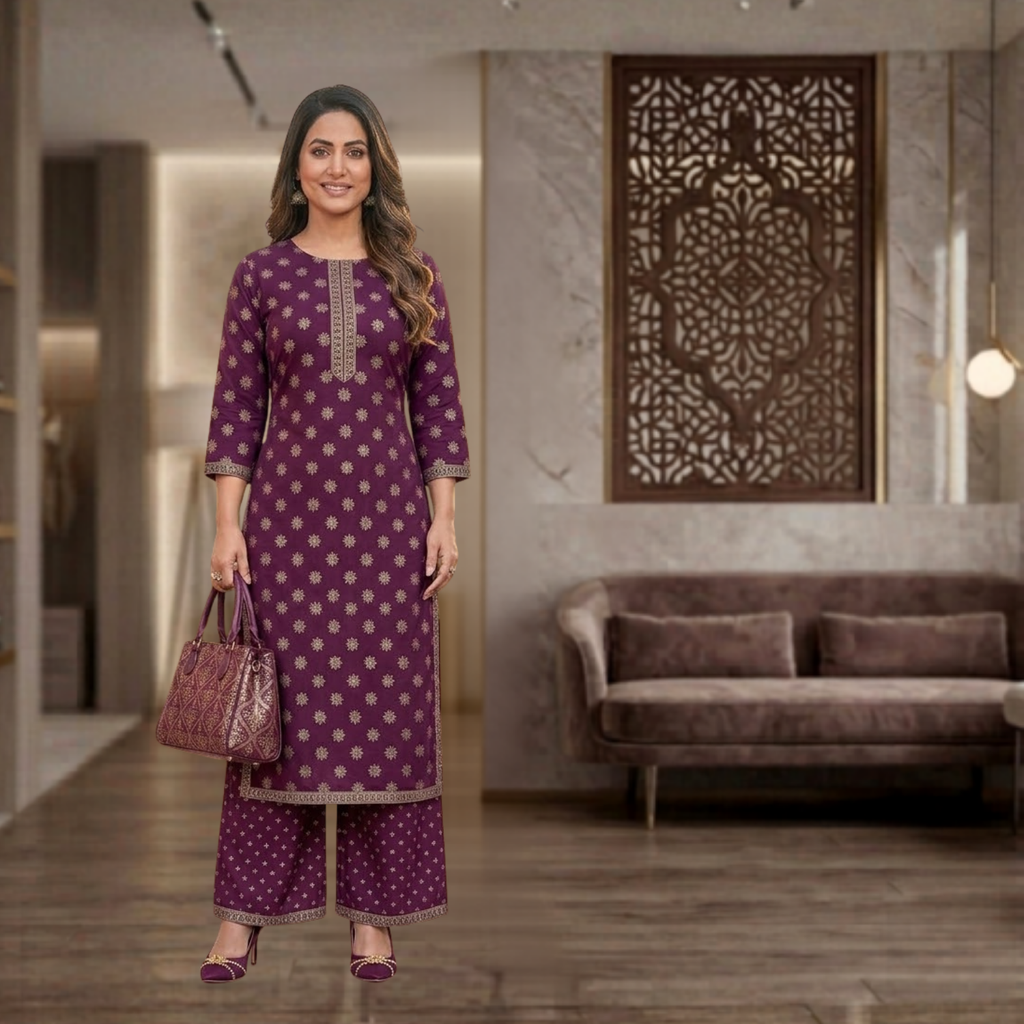 Rayon Palazzo 2 Piece Suit