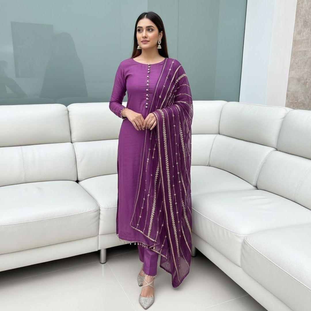 Designer  Embroidery 3Pcs Suit For Women  003