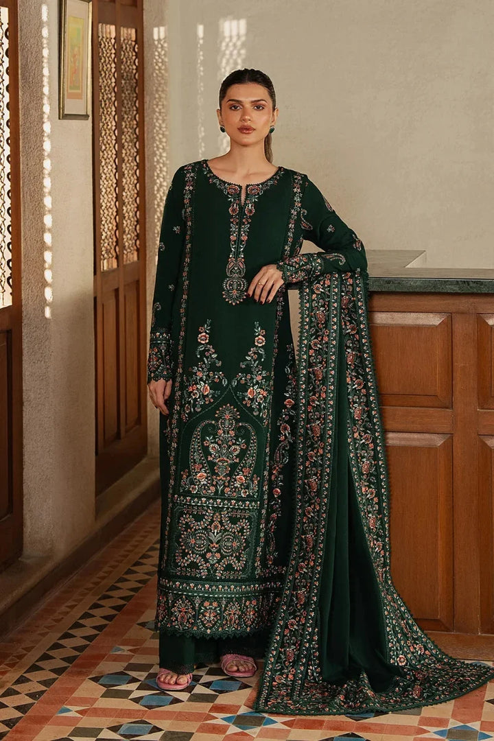 Forest Green &amp; Multi-Color: Embroidered Lawn Suit | Ready To Wear