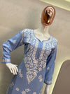 Rayon Cotton Chikankari Thread Embroidery work Kurti Sharara Set