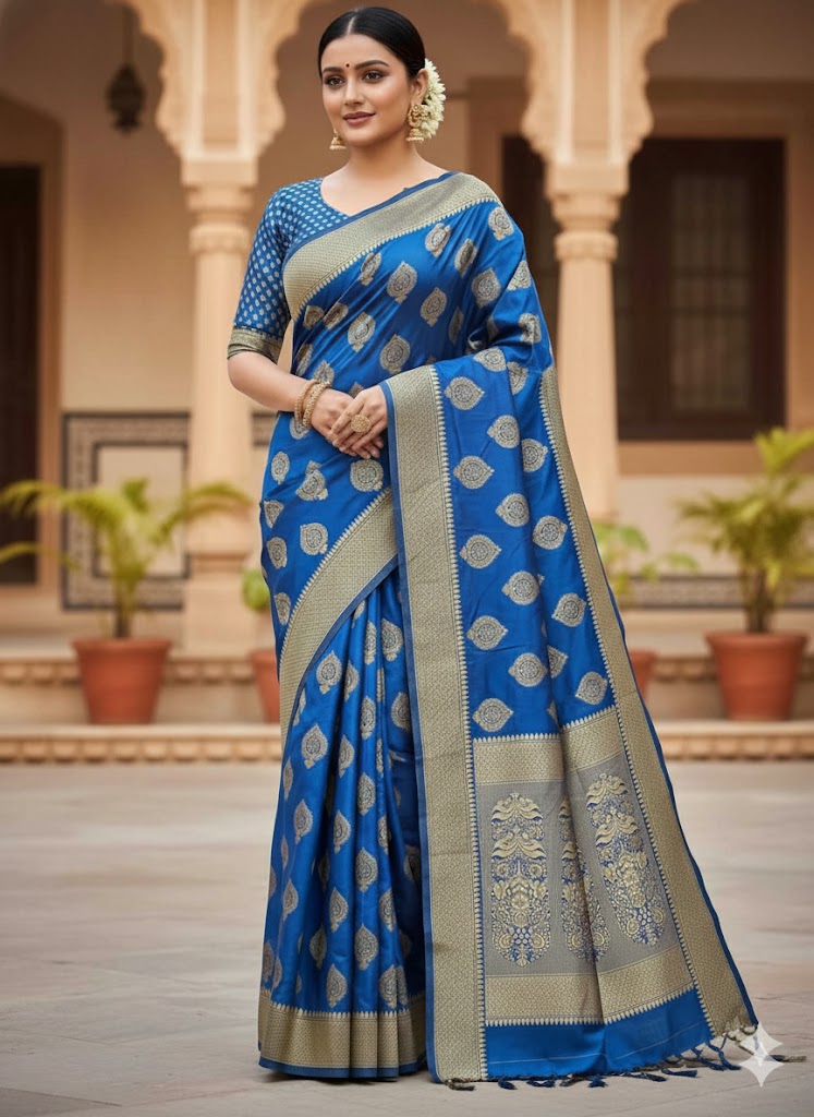 Maharani Collection: Exquisite Jacquard Silk Saree with Grand Pallu