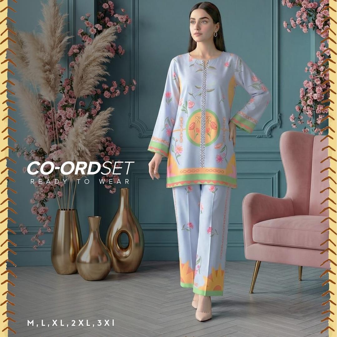 Powder Blue Floral Co-ord Set