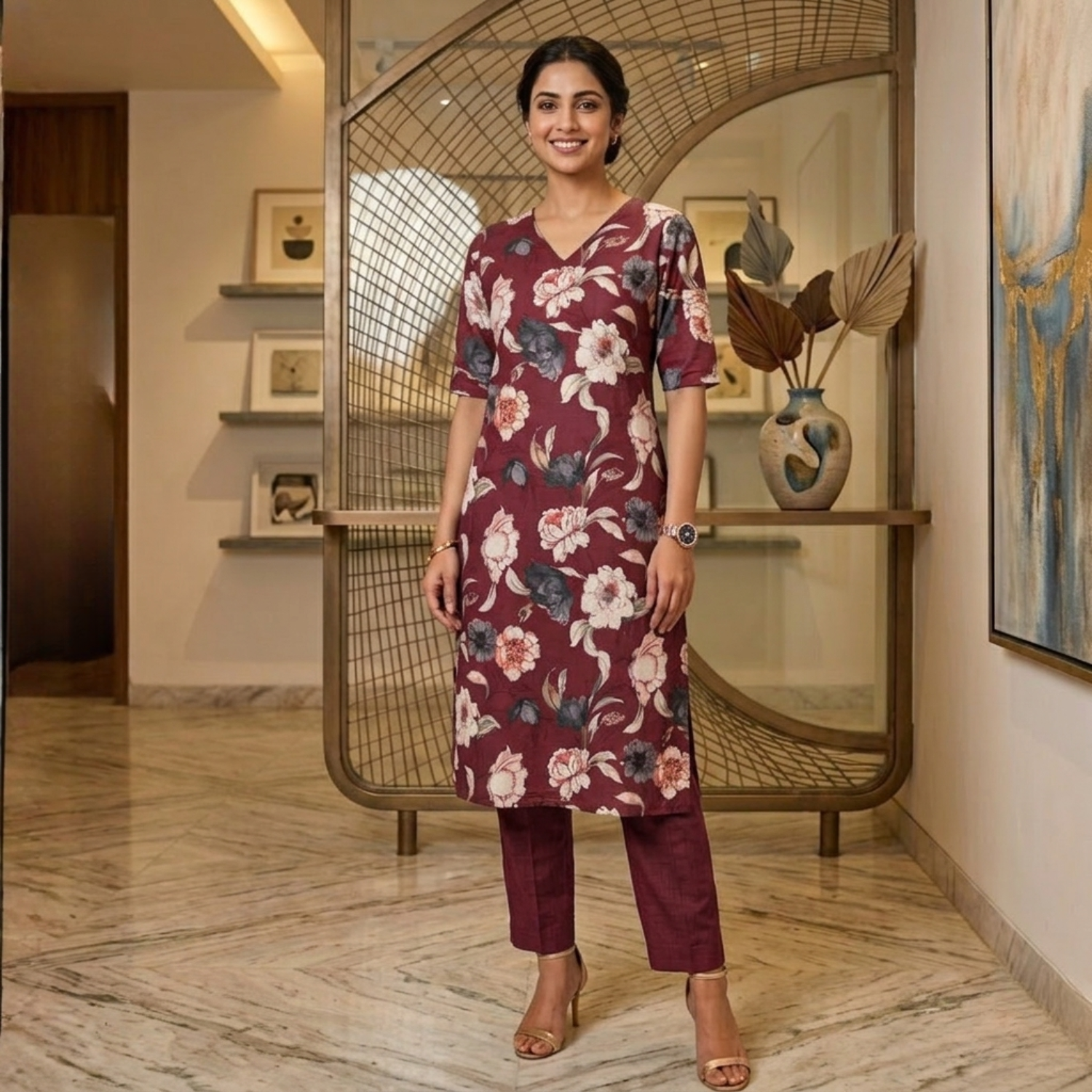 Stylish  Cotton Rayon 2 PCS  Set For Women 002