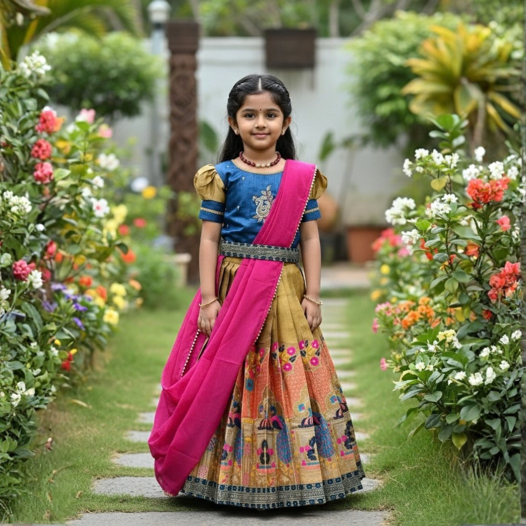 Premium Jacquard  Work Lehenga Collection For Kids