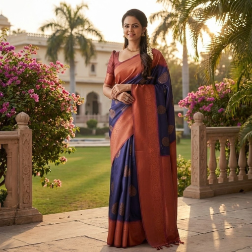 Pure Silk Unstitched Saree For Women