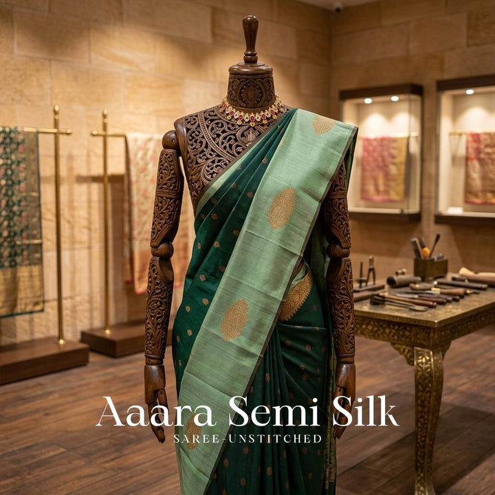Aara Semi  Silk  Saree  Collection  For Women - Unstitched