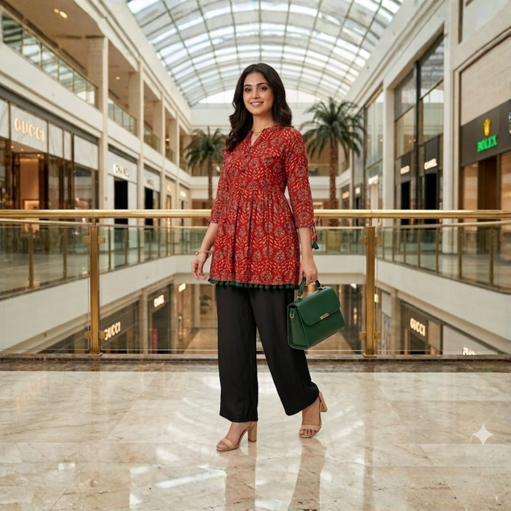 Designer Printed Cotton Tops Collection For Women