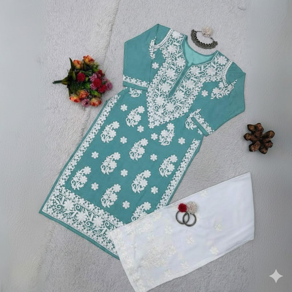 Premium Kurti Plazzo 2pcs Set For Women 001