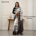 Classic Unstitched  Black And White Contrast Saree
